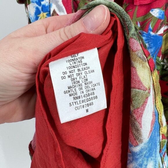 NWT Everly women’s Dress Floral Summer Mini Tropical Flare Orange Medium - Picture 12 of 16
